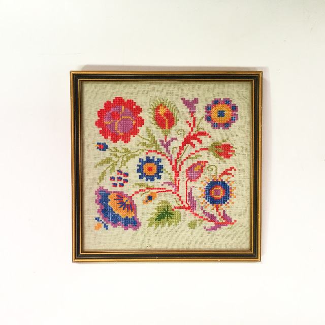 ARTWORK, Tapestry or Embroidery (Small) - Bright Floral